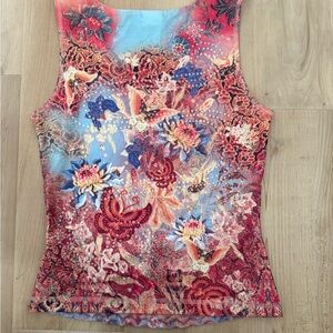 Love Multicolor Pastel Embellished V-Neck Tank